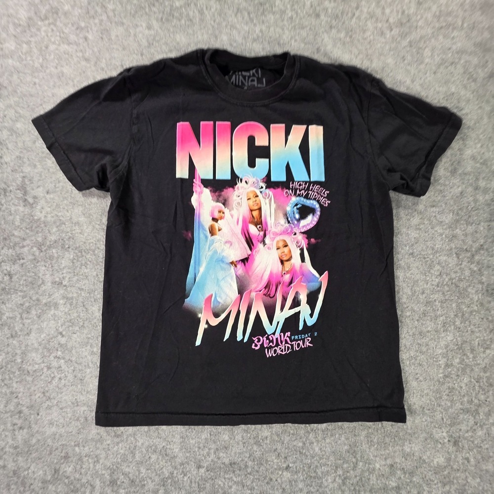 Nicki Minaj Pink Friday 2 World Tour Double-Sided Graphic T-Shirt Black M